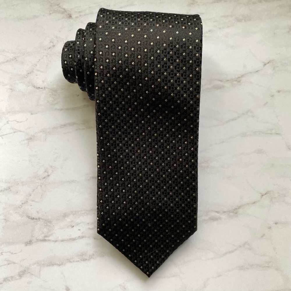 CROFT & BARROW Men's Tie Silk Office Work Black Gray